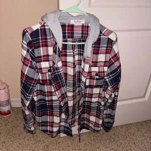 Plaid Longsleeve with Hood
